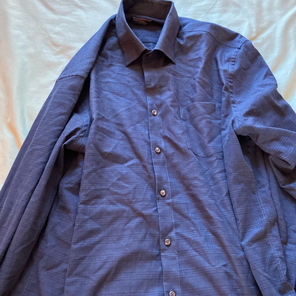 Peter Millar Navy Button-Up Shirt